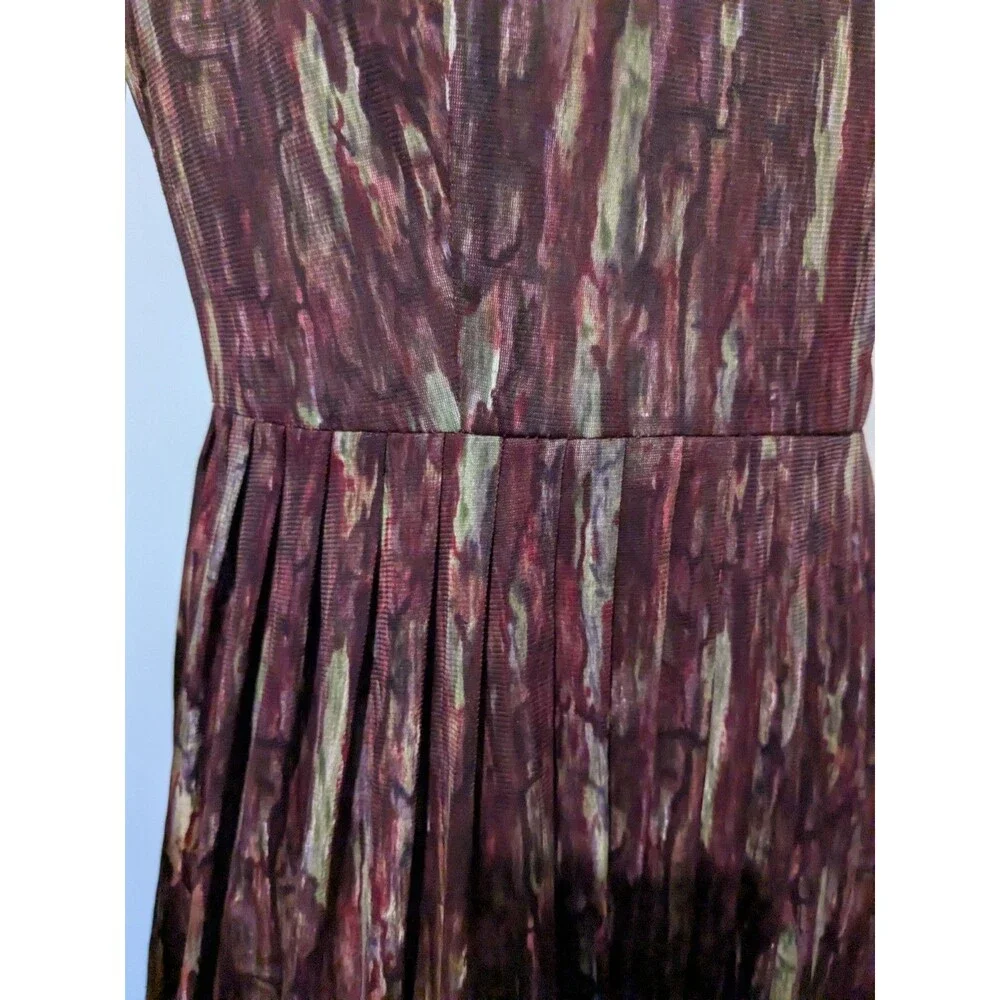 Patty Petite Vintage 50s Dress Set Jacket Fit Flare S B36 Red Flame Pleated